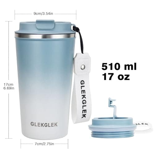 GLEKGLEK 500ml Insulated Travel Mug with Lid and Strap — view 5