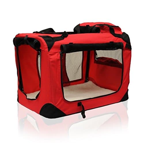 Petbarn Portable Soft Fabric Pet Carrier Folding Dog Cat Puppy Travel Transport Bag (Extra Large, Red) — view 4
