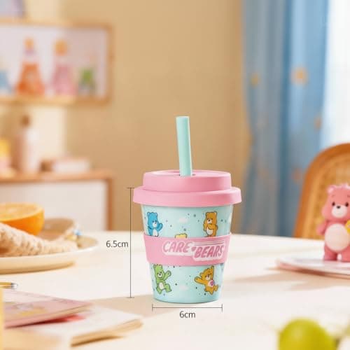 HOX Officially Licensed Kids Babyccino Travel Cup for Cold Drinks – BPA-Free, Reusable, Spill-Resistant & Portable - Care Bears, Pink — view 3