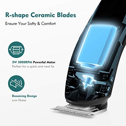VGR Electric Beard Trimmer for Men, Cordless Hair Clippers, USB Rechargeable Shaver, Low-Noise Stainless Steel T-Blade Hair Cutting Kit, 120-Min Battery for Daily & Travel Use — view 3