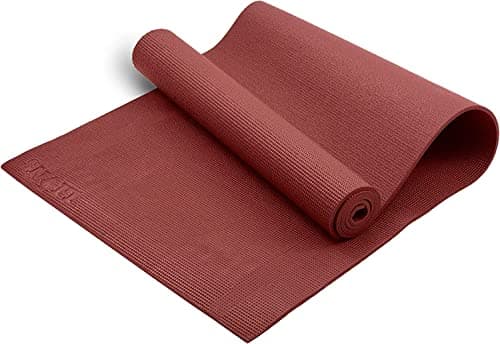 FAIRWAYUK PVC Yoga Mat 6mm Non-Slip, Thick Large Exercise Mats, Eco Friendly with Carry Straps for Pilates, Fitness, Men, Women 183 x 61 x 0.6cm Red