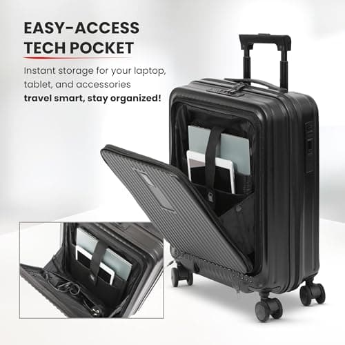Aerolite 55x40x20 Premium Expandable Cabin Suitcase with Laptop Compartment — view 3