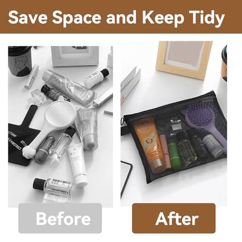 4 Pcs Small Makeup Bag for Handbag,Pouches for Handbags,Black,14×19cm — view 5