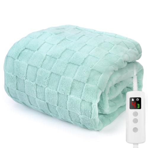 Heated Blanket, Electric heated throw 160x130CM Mint Green,Electric Blanket