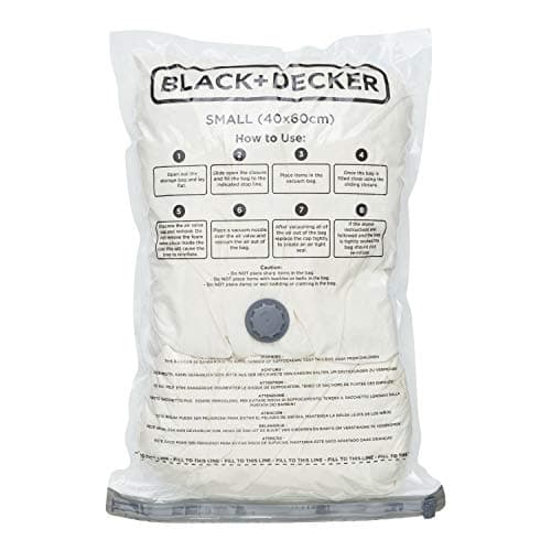 BLACK+DECKER Vacuum Storage Bags, White, Small