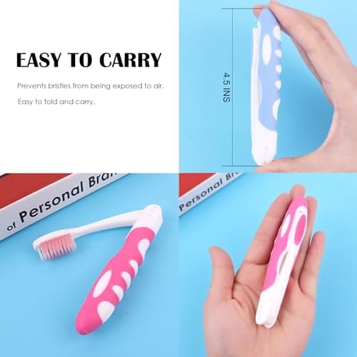 EasyHonor Travel Toothbrush Bulk, Folding Toothbrush with Medium Soft bristles, for Hiking, Camping, Traveling, School, and Home Supplies. (12 Pcs) — view 2