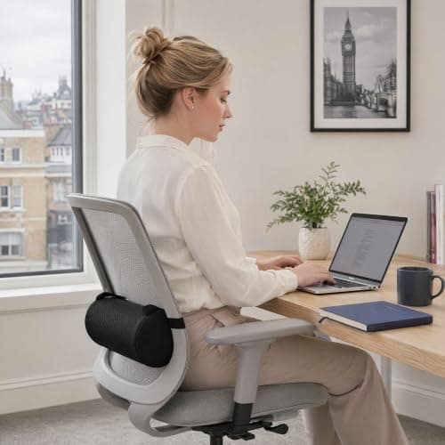 Lumbar Roll Pillow, 11 Inch Memory Foam Cylindrical Support Cushion — view 3