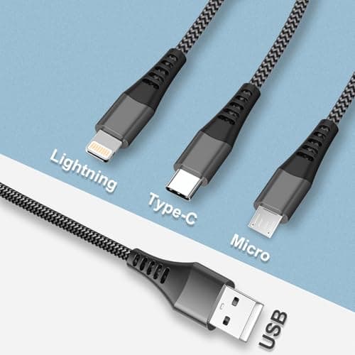 Multi Charger Cable [1.2M 3Pack], 3 in 1 Charging Cable Nylon Braided — view 4