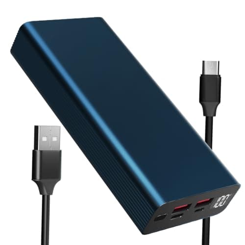 Power Bank 20000mAh, Super Quick Charge Portable Charger, USB C 3 Outputs [Alloy] Durable Battery Pack for iPhone 15 14 13 12 Huawei Samsung Galaxy Android iPads Tablet (Blue)