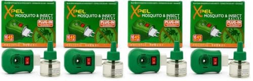 Plug-in Mosquito Repellent & Insect Killer for Home & Travel | Odourless Tropical Formula | Up to 45 Nights per Refill | 4 Pack (2 Devices + 2 Refills)