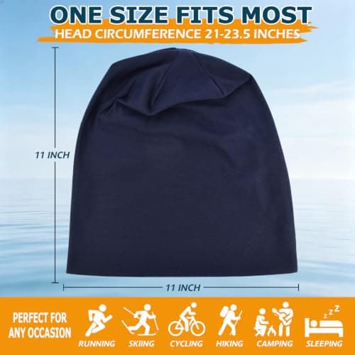 EINSKEY Slouchy Beanie for Men Women, Cotton Multipurpose Daily Headwear — view 3