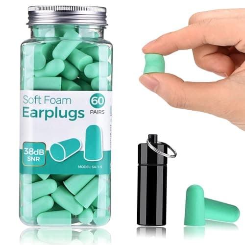 Ultra Soft Foam Earplugs, Noise Cancelling Earplugs for Sleeping, 38dB Highest SNR, One Size Fits virtually Every Wearer for Studying, Travel, Motorcycle, Loud Noise etc 60 Pair- Mint Green
