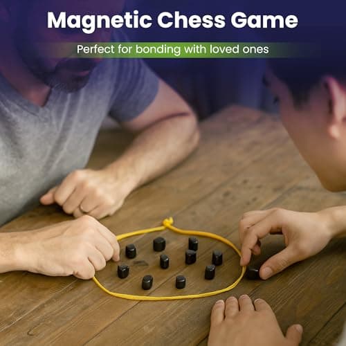 Magnetic Chess game with Stones, Fun Strategy Game for Kids and Adults, Educational Chess and Checkers for Family, Portable and Travel-Friendly, for Christmas and Birthdays — view 6