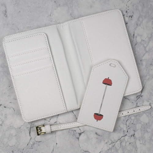 Azeeda 'Barbell Fitness Gym' Passport Travel Set - White (PA00039863) — view 5