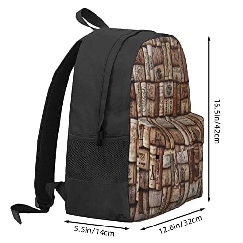 FEYUNYAN Wine cork Large Capacity Backpack, Durable Travel Hiking Backpack with Laptop Compartment & Ventilated Straps, Water-Resistant Daypack for School, Outdoor, Gym Unisex — view 3