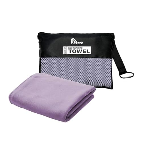azark Microfibre Towel – Quick Dry, Lightweight & Super Absorbent – Gym, Travel, Yoga, Camping & Beach – Soft & Durable – Multiple Sizes (Purple, Medium)
