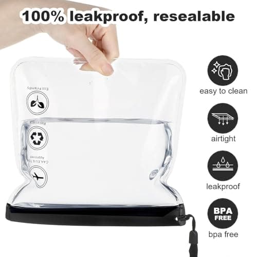 2pc Airport Security Liquids Bags - Clear Travel Toiletry Bag, Airport Liquid Bag, TSA Approved Waterproof Wash Bags Travel Accessorie Holiday Essentials for Women/Men 20X20cm — view 4