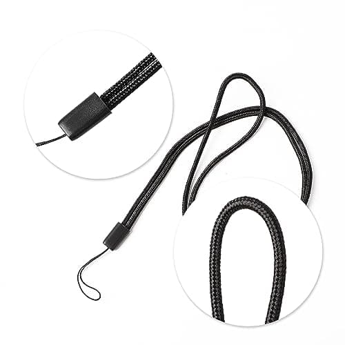 Sourcingmap Nylon Woven Lanyards, 18 Inches Round Neck String, 1 Pcs Thin Keychain Strap Lanyard for Keys Pen ID Camera Mobile Cell Phone Badges Holder Office, Black — view 3