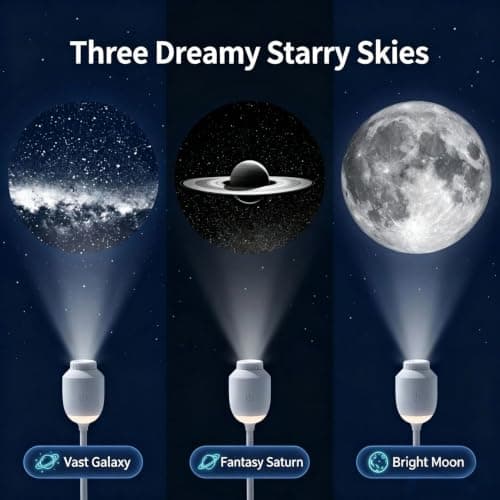 Lancoon 2 Pack Starry Sky Projector Galaxy Night Light with 3 Films — view 5