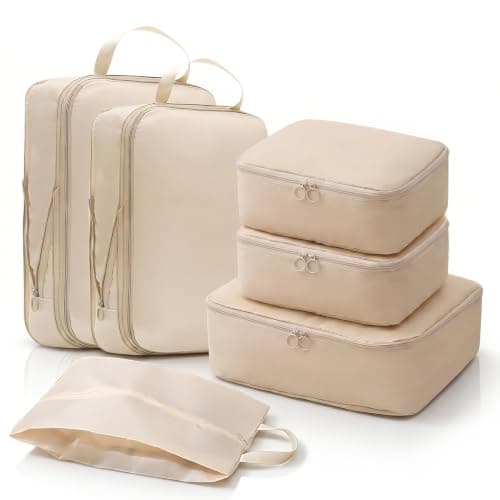 Large Packing Cubes for Suitcases,6 Set Compression Packing Cubes,Combined