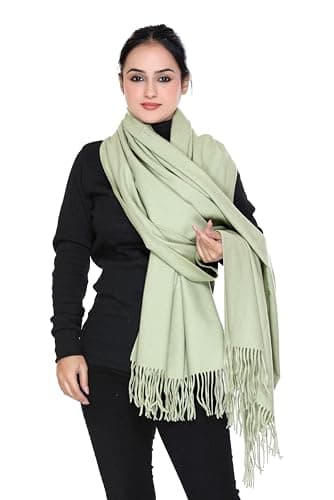 World of Shawls Luxurious Cashmere Feel Shawl Wrap for Women - Soft, Warm, Lightweight & Elegant, Perfect for Winter, Travel, Weddings or Gift (Sea Green) — view 2