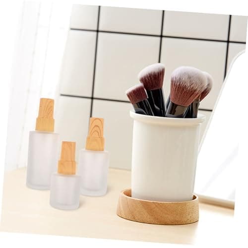 ERINGOGO 3 Piece Frosted Glass Spray Bottles with Bamboo Caps for Travel — view 4