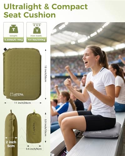 ATEPA Inflatable Seat Cushion, Olive — view 4