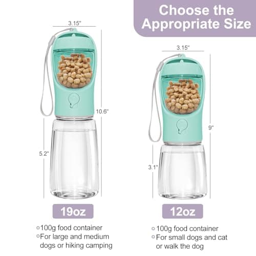 Dog Water Bottle Portable 3in1 Water Bottle with Food Container for Dogs — view 6