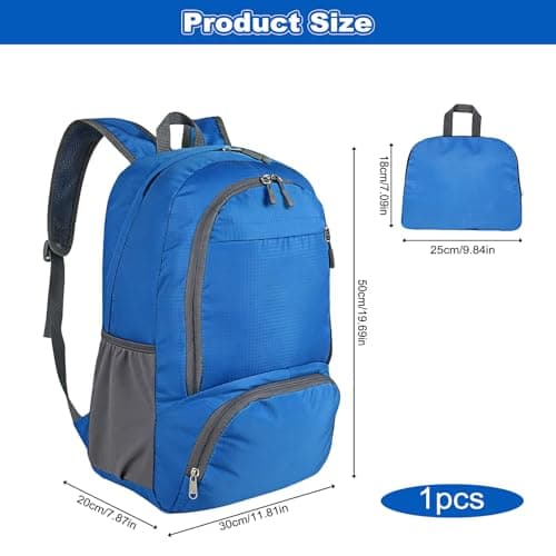 Waterproof Packable Rucksack, 30L Foldable Travel Backpack Daypack — view 2