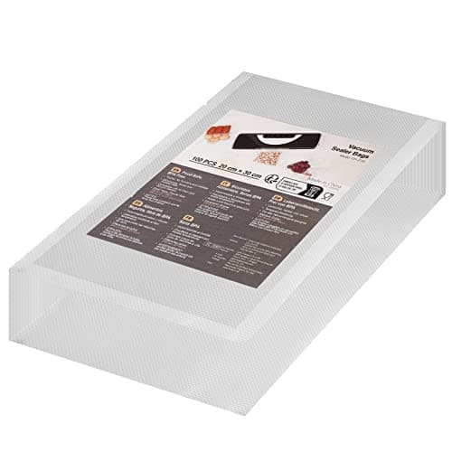 20x30cm 100 Bags Vacuum Sealer Bags, Commercial Grade Textured Vacuum Food Sealer Bags, BPA Free, Great for Vac Storage & Sous Vide Cooking & Boiling Microwaving