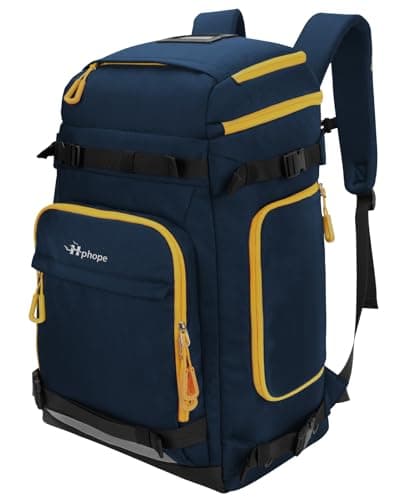 Hp hope Ski Boot Bag with Helmet Compartment Ski Bag Ski Backpack with Helmet Bag Ski Bag Ice Skate Bag for Ski Helmet Ski Boots Ice Skates Snowboard Backpack Hiking Camping Climbing 70L, blue,