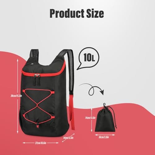 Sahunfri 2 Pcs Ultra Lightweight Backpack with Headphone Jack, Foldable Backpack Water Resistant Travel Rucksack, Multi-Functional Backpacks for Men Women — view 6