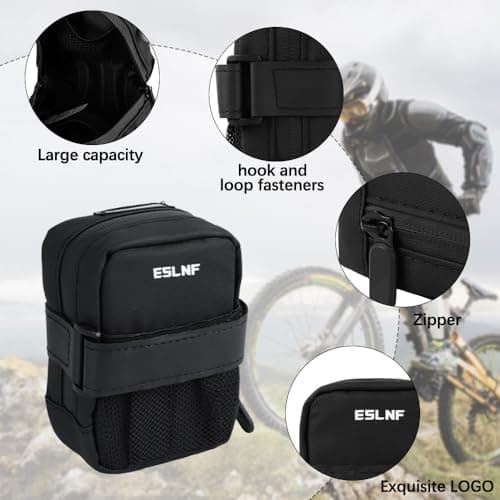 Fyfjur Mini Bike Saddle Bag, Waterproof Compact Portable Bicycle Seat Bag — view 3