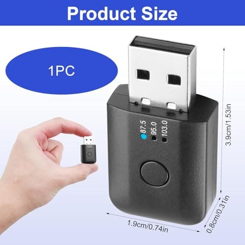 RTDHO Car Bluetooth 5.1 FM Transmitter, USB Bluetooth Adapter for Car Audio — view 5