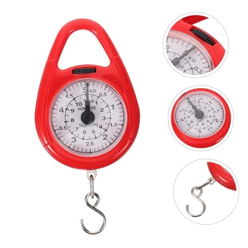 TOPBATHY Portable Spring Scale Handheld Mini Luggage Scale Red Compact Travel Suitcase for Fishing and Bag Weighing — view 4