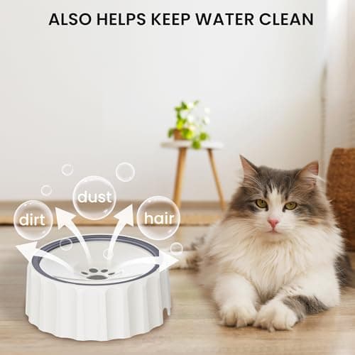 Non Spill Dog Water Bowl, Slow Drink No Slip Splash-Free Pet Water Bowl with Large Capacity Vehicle Carried Pet Water Water Bowl for Dogs and Cats Puppy, 2L/70oz — view 6