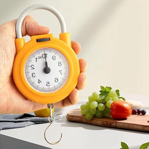 Handwear Scale, 10 Kg Manual Luggage Scale Spring Scale Feather -Scale Scale with Luggage Hook Hängewhaage (Yellow) — view 2