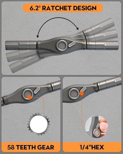 Saker 42-in-1 Magnetic Screwdriver Set with Ratchet T Handle Multi-Bit Tool Kit for Father Gifts Home, Computer, Bicycle, Furniture, and DIY Projects Dark Orange — view 4