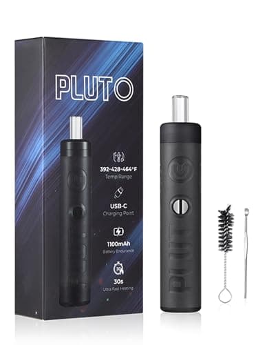 Pluto Dry Herb Vaporiser, Portable Pen-Style Herbal Vaporiser with 3 Precise Temperature Settings, 1100mAh Rechargeable Battery, Premium Leather Design for Daily Use & Travel