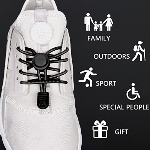 flintronic Elastic No Tie Laces, Adjustable Tieless Shoelaces with Strong Lock for Adults and Kids, No-Tie Shoe Laces for Sneakers, Hiking Boots and Casual Shoes, 6-Pack, One Size Fits All — view 5
