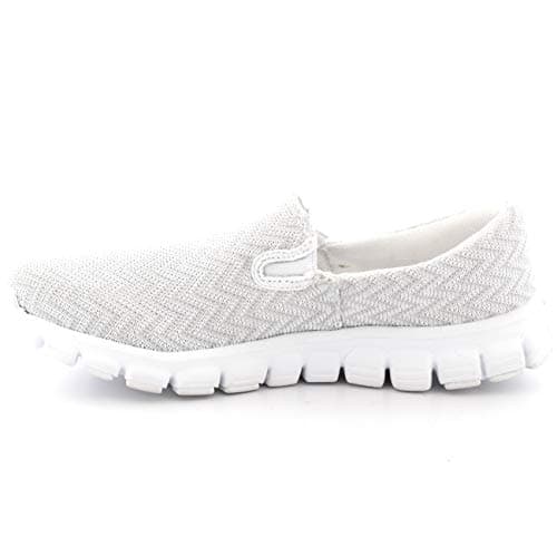 Get Fit Women’s Slip-On Walking Shoes - Lightweight Breathable Trainers with Memory Foam - Casual Work Sneakers - Comfortable Gym, Travel & Everyday Wear - Navy - UK6/EU51 — view 3