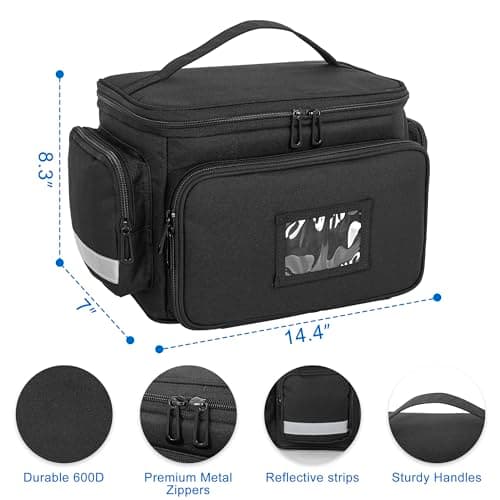 Medical Bag for Nurses & Doctors – Empty First Aid Bag with Removable Dividers, Portable Medical Supplies Organiser for Home Health Care, Travel, Community Nurse Home Visit or Emergency Use, Black — view 5