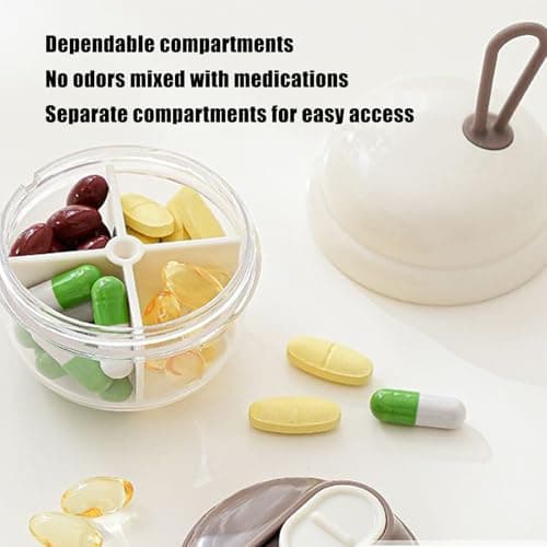 Box for Travel and - 4 Compartments Small Tablet Box | Portable Box - For Women Men Seniors Handbag Pocket Backpack Hiking — view 3