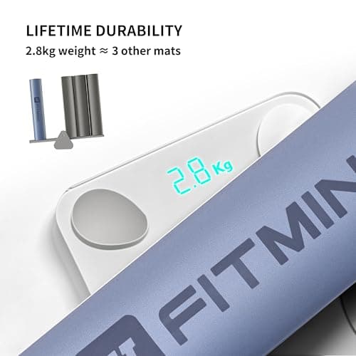 FITMIND Professional PU Rubber Yoga Mat, Double-Sided Non Slip Sweat Resistant Exercise Mat for Men Women, Comfortable Extra Long & Wide for Yoga, Pilates, Fitness, Home Gym, 1830×680×4.5mm Thick — view 5