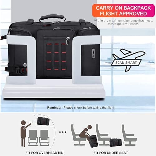 WITZMAN Carry on Travel Backpack for Men Airline Approved Fits 16" Laptop — view 6