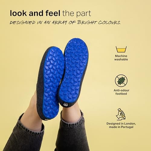 mahabis | Unisex Slippers | Lite Collection | Vegan | Ultra Lightweight | EVA Sole | Bold Colourful Design | Lining Free | Navy & Azure | Size 8.5-9 — view 4