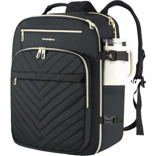 VANKEAN 40L Laptop Backpack Women Large Capacity College Travel Black
