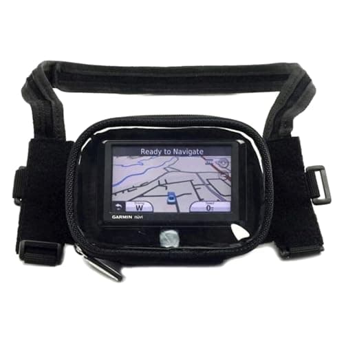 BikeTek Waterproof Motorcycle Sat Nav GPS Holder Bag – Handlebar/Yoke Mount Case with Clear Screen – Motorbike Navigation Storage Pouch