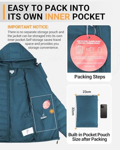 33,000ft Women's Packable Puffer Jacket Water Repellent Insulted Jacket — view 4