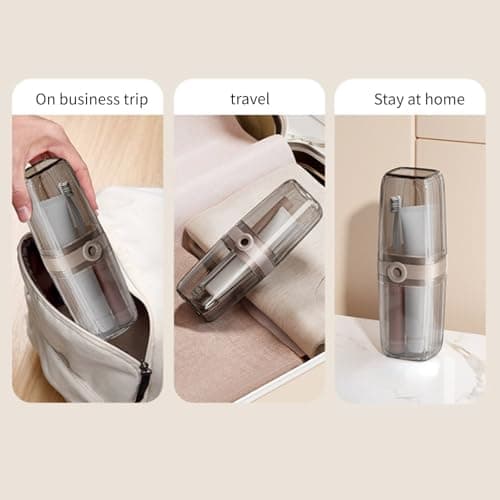 Pffiocix Leakproof Travel Kits Toothbrush Holder and Soap Container 2PCS Bathroom Hygienes Essential for Outdoor Activity Toiletry Set for Backpackers — view 5